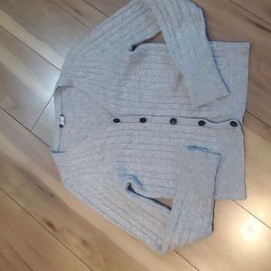 J. Crew grey cable knit cardigan women's medium.